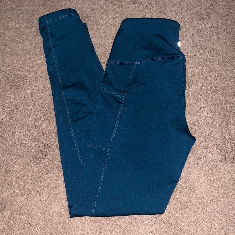 Fleece lined teal leggings